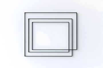 Poster - Minimalist Set of Rectangular Line Frames on White Background for Sleek Modern Designs