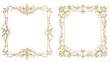 © Thares2020 - Elegant Classic Line Frames with Floral Corners for Formal Documents and Invitations on White Background