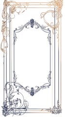Poster - Elegant Classic Line Frames with Ornate Corners and Clean Borders for Formal Documents  Awards or Diplomas on White Background