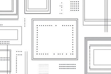 Poster - Minimalist Classic Line Frames with Subtle Dotted Borders on White Background