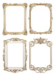 Poster - Elegant Classic Line Frames Set for Formal Certificates and Documents on White Background