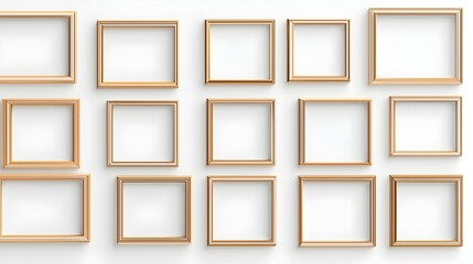 Poster - Elegant Minimalist Square Frame Collection on Plain White Background