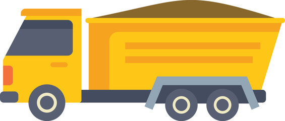 Poster - Yellow tipper truck carrying soil material for construction isolated on white background