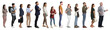 © New Africa - Queue of many people on white background