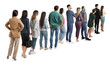 © New Africa - Queue of many people on white background