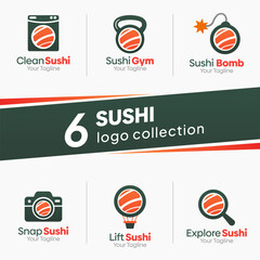 Sushi Shape Logo Template Set. Good for Business, Agency, Community and Organization