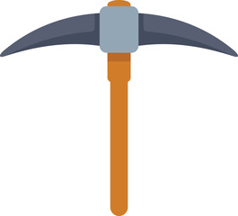 Poster - classic pickaxe with a gray steel head and a sturdy wooden handle, essential for miners and geologis