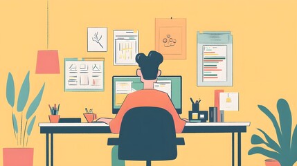 Poster - Person working at desk in office