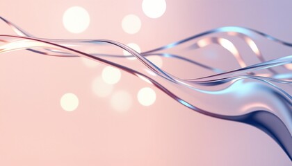 Wall Mural - a dynamic abstract background with flowing, transparent waves and soft light effects in shades of pi