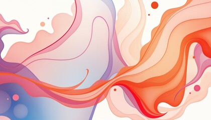 Wall Mural - a vibrant abstract background with swirling, colorful waves in shades of red, orange, and white. ide