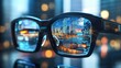 © L. S A N Z - Futuristic Glasses with Cityscape Reflection