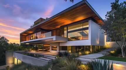 the front and interior designs of the residence