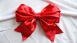 © Musarrof - Red Satin Bow on white background.