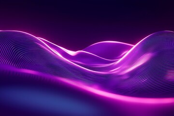 Poster - Soft Purple Neon Glow with Abstract Flowing Waves for Modern Product Presentations