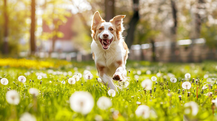 Wall Mural - cheerful happy border collie dog