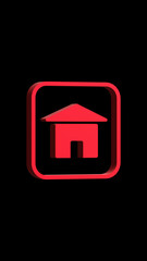 Poster - red home icon on a white background
