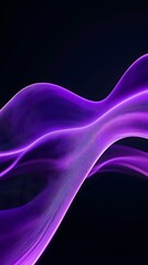 Poster - Neon Purple Wave Flowing Across Black Background for Sleek Product Display