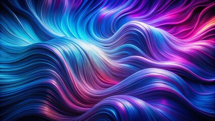 Poster - Abstract Blue and Purple Grain Lines on Black Background - High Dynamic Range Art