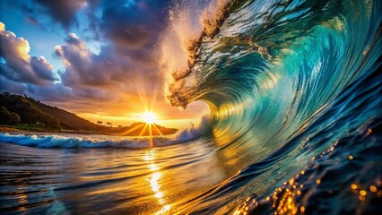 Poster - Abstract Wave of Light in Dynamic Patterns and Colors for Stunning Visuals