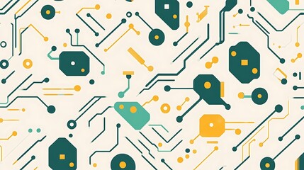 Poster - Abstract Geometric Pattern with Circuit Board Design