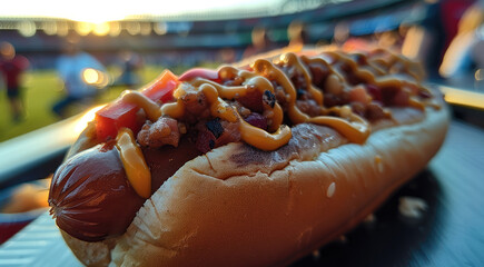 Canvas Print - A hot dog at the stadium.