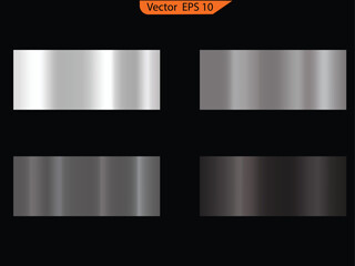 Wall Mural - Set of metal banners. Set of Silver foil texture background. Realistic silver, gradient mesh. High resolution	