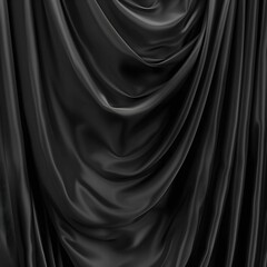 Wall Mural - Black Satin Fabric Texture