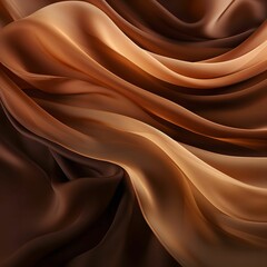 Wall Mural - Abstract Texture of Smooth and Wavy Brown Fabric