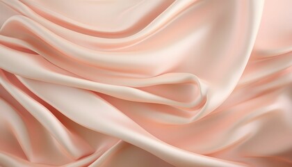 Wall Mural - Abstract Draped Peach Satin Fabric