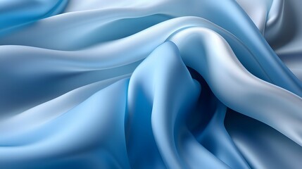 Wall Mural - Abstract Blue Silk Fabric