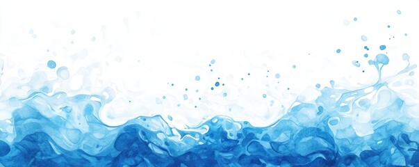 Wall Mural - Abstract Watercolor Blue Ocean Wave Background.