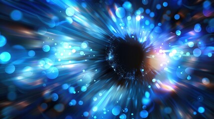 Wall Mural - abstract blue light streaks