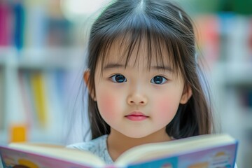 Curious Child Exploring Books at the Library