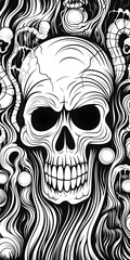 Poster - Skull Illustration with Abstract Background