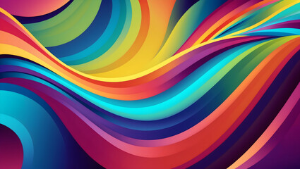 Colorful abstract wave design featuring vibrant gradients and smooth curves, creating dynamic and energetic visual experience