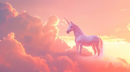 Wall Mural - Magical Unicorn in the Clouds