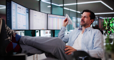 Poster - Bored Business Manager Man Employee