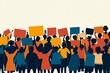 © Sergio - Crowd of activists holding colorful signs during a rally advocating for social justice