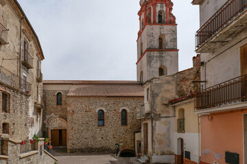 Architecture of old buildings in Senise, a village in Basilicata, Italy.