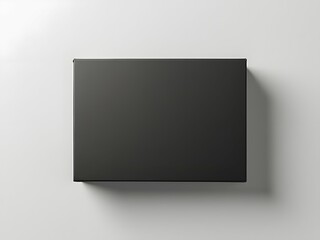 Wall Mural - black box mockup isolated on white background. top view rectangular carton box mockup for graphic de