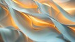 Abstract waves, dynamic flow, soft blue and orange hues, smooth fabric texture, illuminated surfaces, aesthetic background, modern design concept, artistic composition, visually striking image