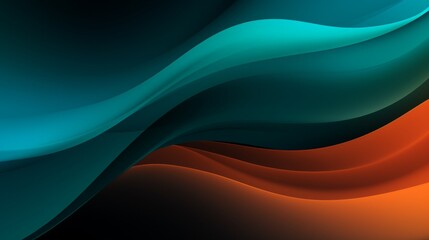 Wall Mural - Abstract bright 3d blurred background, wallpaper, template, with gradient, transparent smoke, fog as smooth waves, on dark background with glow, blue, orange for design article, wall,  presentation, s