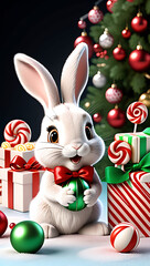 design cute illustrations festive christmas greeting cards invitations featuring bunnies sweets