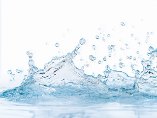 Wall Mural - blue water splash isolated on white background