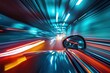 © isz - Speeding car in tunnel with motion blur
