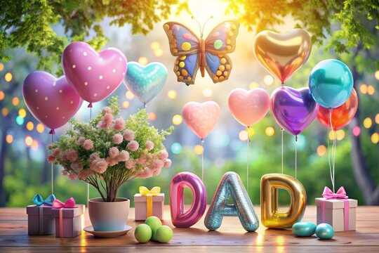 Happy fathers day in neon lights