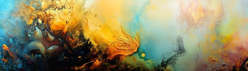 Poster - A vibrant abstract artwork featuring swirls of color, blending harmoniously to create a stunning visual experience.