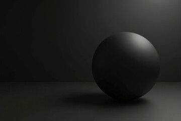 black ball on black background abstract background