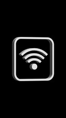 Poster - wi fi icon on black