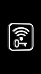 Poster - lock wi fi icon on black